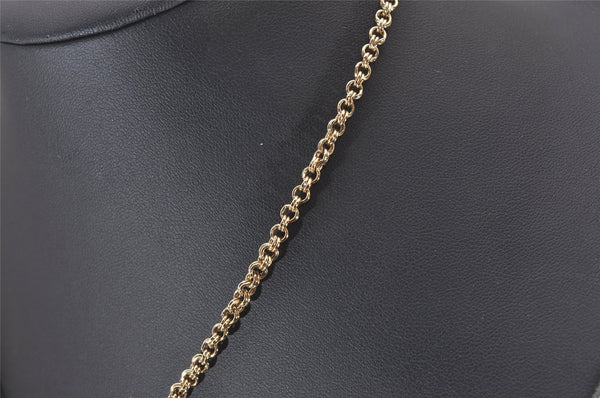 Authentic Christian Dior Gold Tone Rhinestone Chain Pendant Necklace CD 5521I