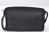 Authentic CHANEL New Travel Line Clutch Hand Bag Pouch Nylon Leather Black 5522E