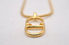 Authentic Christian Dior Gold Tone Chain Pendant Necklace CD 5522I