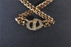 Authentic Christian Dior Gold Tone Chain Pendant Necklace CD 5523I