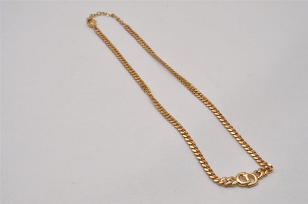 Authentic Christian Dior Gold Tone Chain Pendant Necklace CD 5523I