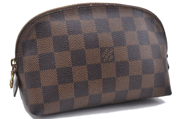 Authentic LOUIS VUITTON Damier Pochette Cosmetic Pouch N47516 LV 5524C