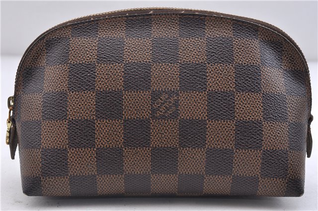 Authentic LOUIS VUITTON Damier Pochette Cosmetic Pouch N47516 LV 5524C