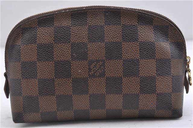 Authentic LOUIS VUITTON Damier Pochette Cosmetic Pouch N47516 LV 5524C