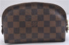 Authentic LOUIS VUITTON Damier Pochette Cosmetic Pouch N47516 LV 5524C