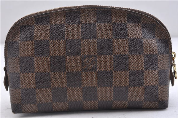 Authentic LOUIS VUITTON Damier Pochette Cosmetic Pouch N47516 LV 5524C