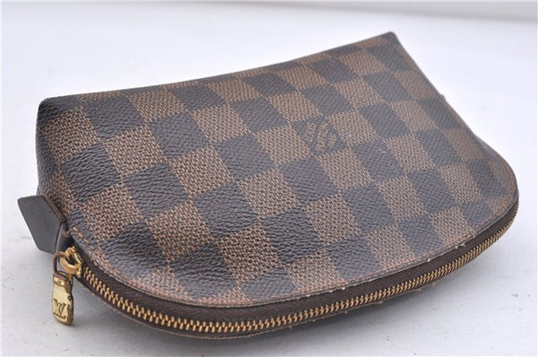 Authentic LOUIS VUITTON Damier Pochette Cosmetic Pouch N47516 LV 5524C