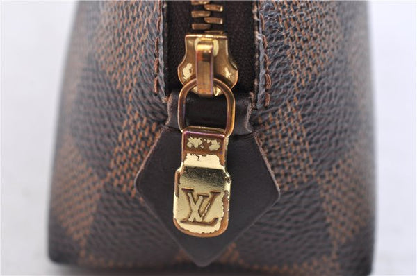 Authentic LOUIS VUITTON Damier Pochette Cosmetic Pouch N47516 LV 5524C