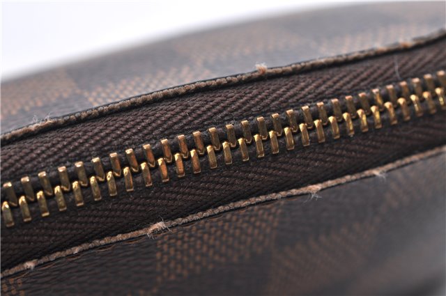 Authentic LOUIS VUITTON Damier Pochette Cosmetic Pouch N47516 LV 5524C