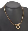 Authentic Christian Dior Gold Tone Rhinestone Chain Pendant Necklace CD 5524I