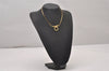 Authentic Christian Dior Gold Tone Rhinestone Chain Pendant Necklace CD 5524I