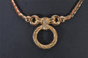 Authentic Christian Dior Gold Tone Rhinestone Chain Pendant Necklace CD 5524I