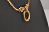 Authentic Christian Dior Gold Tone Rhinestone Chain Pendant Necklace CD 5524I