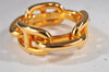 Authentic HERMES Scarf Ring Chaine d'Ancre Chain Design Gold Tone 5525I