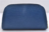 Authentic LOUIS VUITTON Epi Dauphine Cosmetic Pouch Blue M48445 LV 5526C