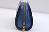 Authentic LOUIS VUITTON Epi Dauphine Cosmetic Pouch Blue M48445 LV 5526C