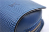 Authentic LOUIS VUITTON Epi Dauphine Cosmetic Pouch Blue M48445 LV 5526C