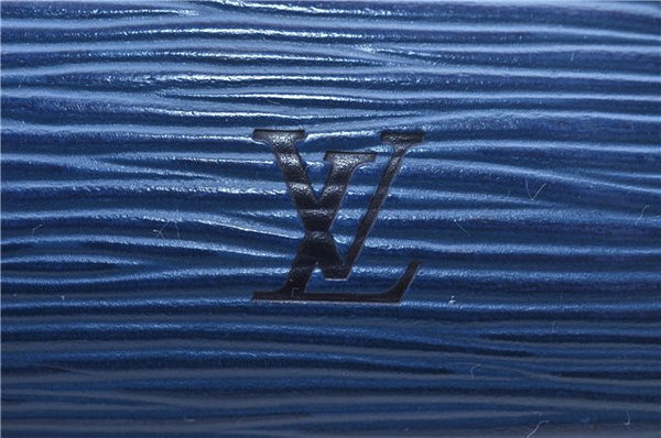 Authentic LOUIS VUITTON Epi Dauphine Cosmetic Pouch Blue M48445 LV 5526C