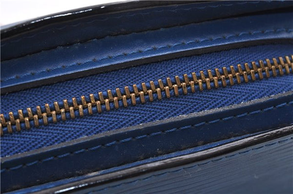 Authentic LOUIS VUITTON Epi Dauphine Cosmetic Pouch Blue M48445 LV 5526C