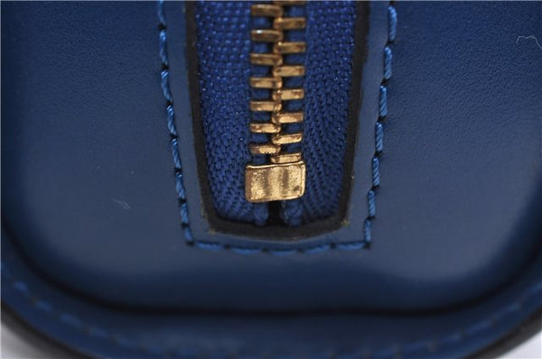 Authentic LOUIS VUITTON Epi Dauphine Cosmetic Pouch Blue M48445 LV 5526C