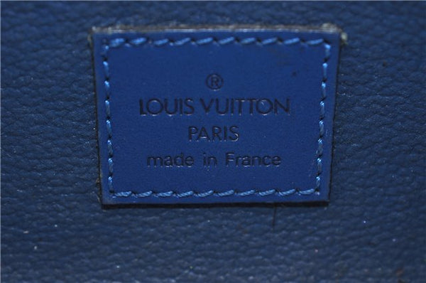 Authentic LOUIS VUITTON Epi Dauphine Cosmetic Pouch Blue M48445 LV 5526C