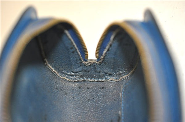 Authentic LOUIS VUITTON Epi Dauphine Cosmetic Pouch Blue M48445 LV 5526C