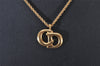 Authentic Christian Dior Gold Tone Chain Pendant Necklace CD 5526I