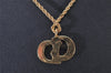 Authentic Christian Dior Gold Tone Chain Pendant Necklace CD 5526I