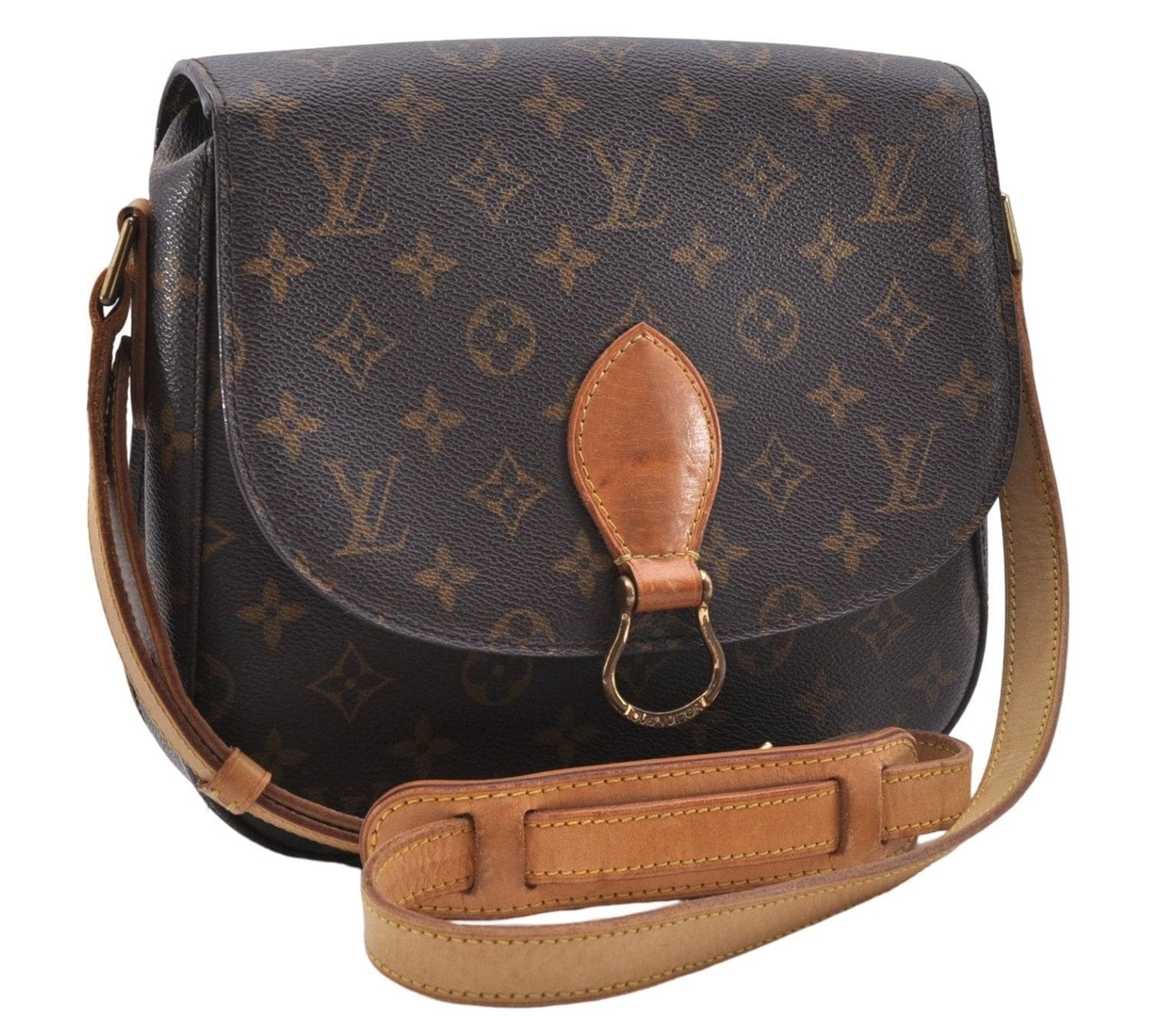 Auth Louis Vuitton Monogram Saint Cloud GM Shoulder Cross Bag M51242 LV 5527D