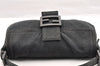 Authentic FENDI Mamma Baguette Shoulder Hand Bag Cotton Leather Gray 5528I
