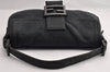 Authentic FENDI Mamma Baguette Shoulder Hand Bag Cotton Leather Gray 5528I