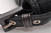 Authentic FENDI Mamma Baguette Shoulder Hand Bag Cotton Leather Gray 5528I