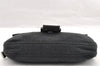 Authentic FENDI Mamma Baguette Shoulder Hand Bag Cotton Leather Gray 5528I