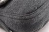 Authentic FENDI Mamma Baguette Shoulder Hand Bag Cotton Leather Gray 5528I