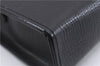 Authentic Burberrys Vintage Clutch Hand Bag Purse Leather Black Box 5531E