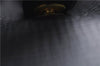 Authentic Burberrys Vintage Clutch Hand Bag Purse Leather Black Box 5531E