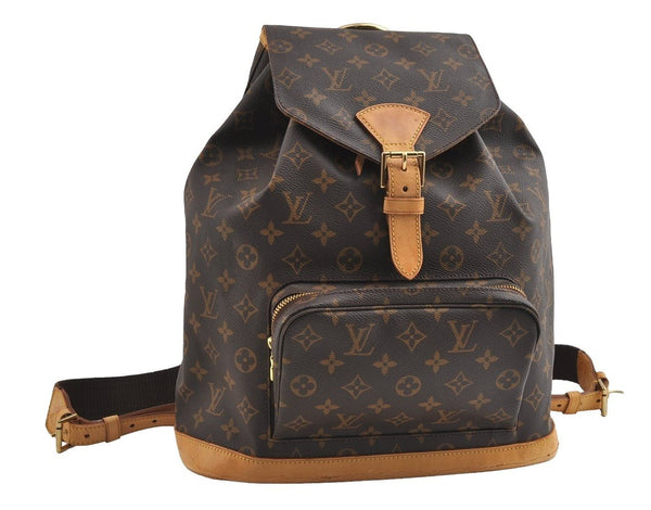 Authentic Louis Vuitton Monogram Montsouris GM Backpack M51135 LV 5531I