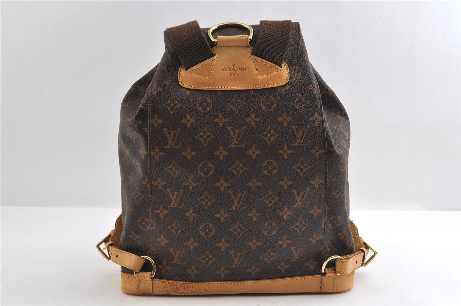 Authentic Louis Vuitton Monogram Montsouris GM Backpack M51135 LV 5531I
