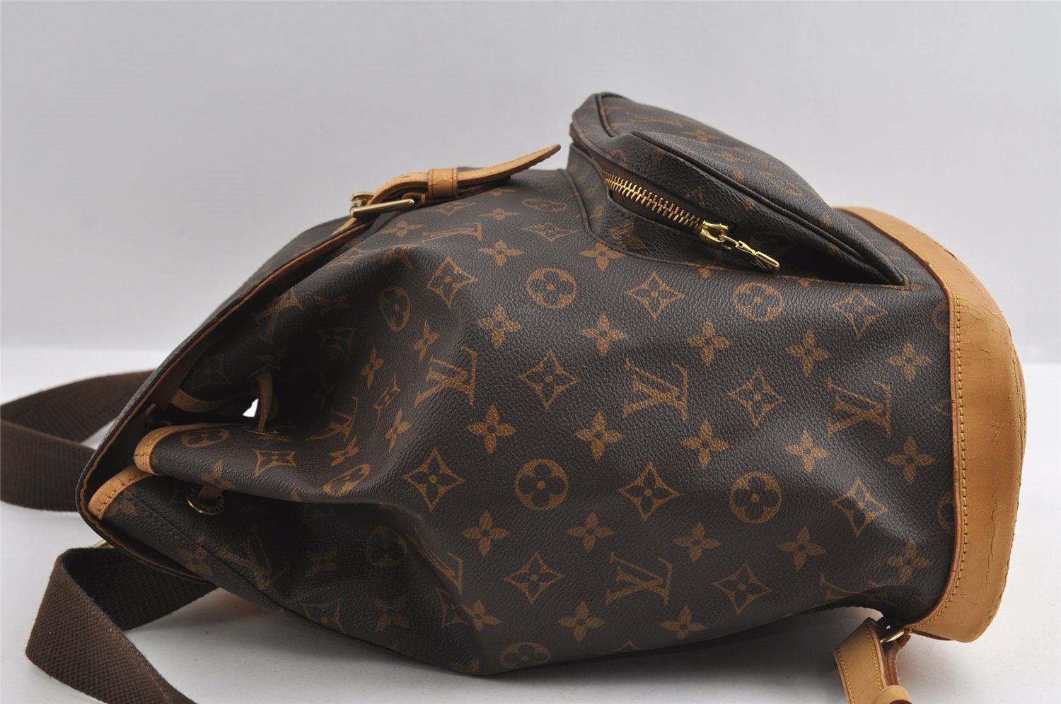 Authentic Louis Vuitton Monogram Montsouris GM Backpack M51135 LV 5531I
