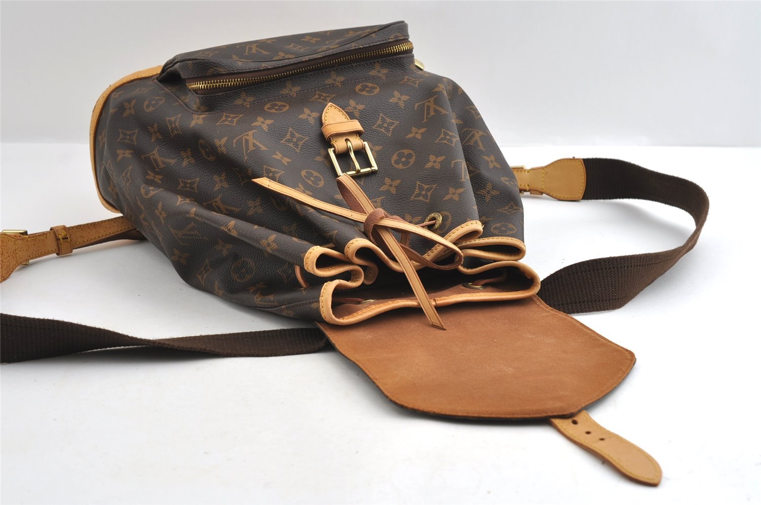 Authentic Louis Vuitton Monogram Montsouris GM Backpack M51135 LV 5531I