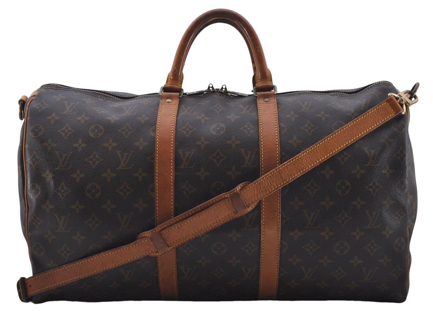 Auth Louis Vuitton Monogram Keepall Bandouliere 50 Boston Bag M41416 LV 5532C