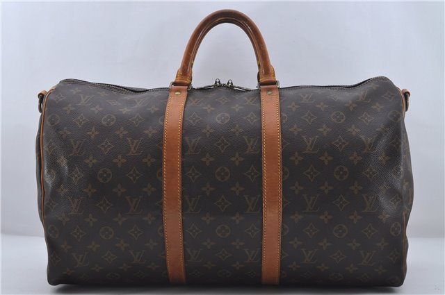 Auth Louis Vuitton Monogram Keepall Bandouliere 50 Boston Bag M41416 LV 5532C
