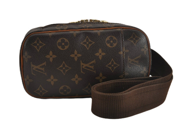 Authentic Louis Vuitton Monogram Pochette Gange Waist Body Bag M51870 LV 5533F