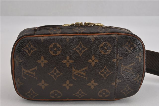 Authentic Louis Vuitton Monogram Pochette Gange Waist Body Bag M51870 LV 5533F