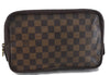 Authentic LOUIS VUITTON Damier Trousse Toilette Clutch Hand Bag N47623 LV 5534C