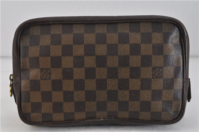 Authentic LOUIS VUITTON Damier Trousse Toilette Clutch Hand Bag N47623 LV 5534C