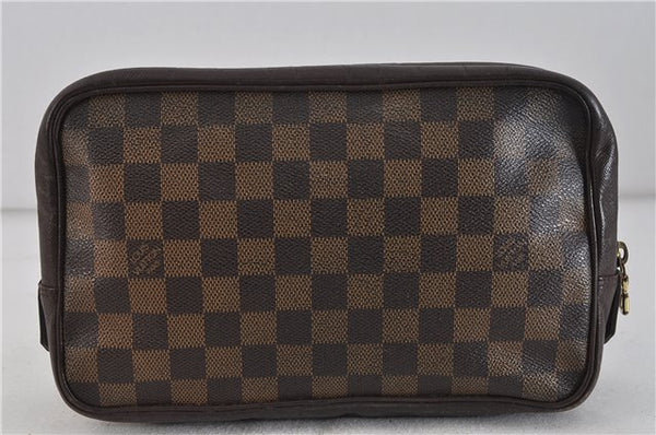 Authentic LOUIS VUITTON Damier Trousse Toilette Clutch Hand Bag N47623 LV 5534C