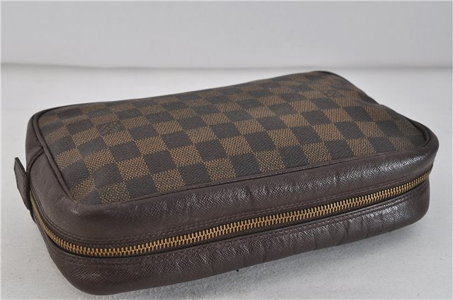 Authentic LOUIS VUITTON Damier Trousse Toilette Clutch Hand Bag N47623 LV 5534C
