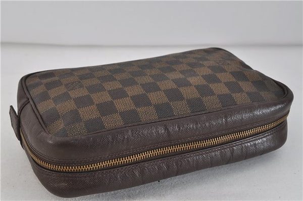 Authentic LOUIS VUITTON Damier Trousse Toilette Clutch Hand Bag N47623 LV 5534C
