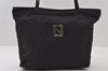 Authentic FENDI Zucca Vintage Tote Shoulder Bag Nylon Leather Black 5534I